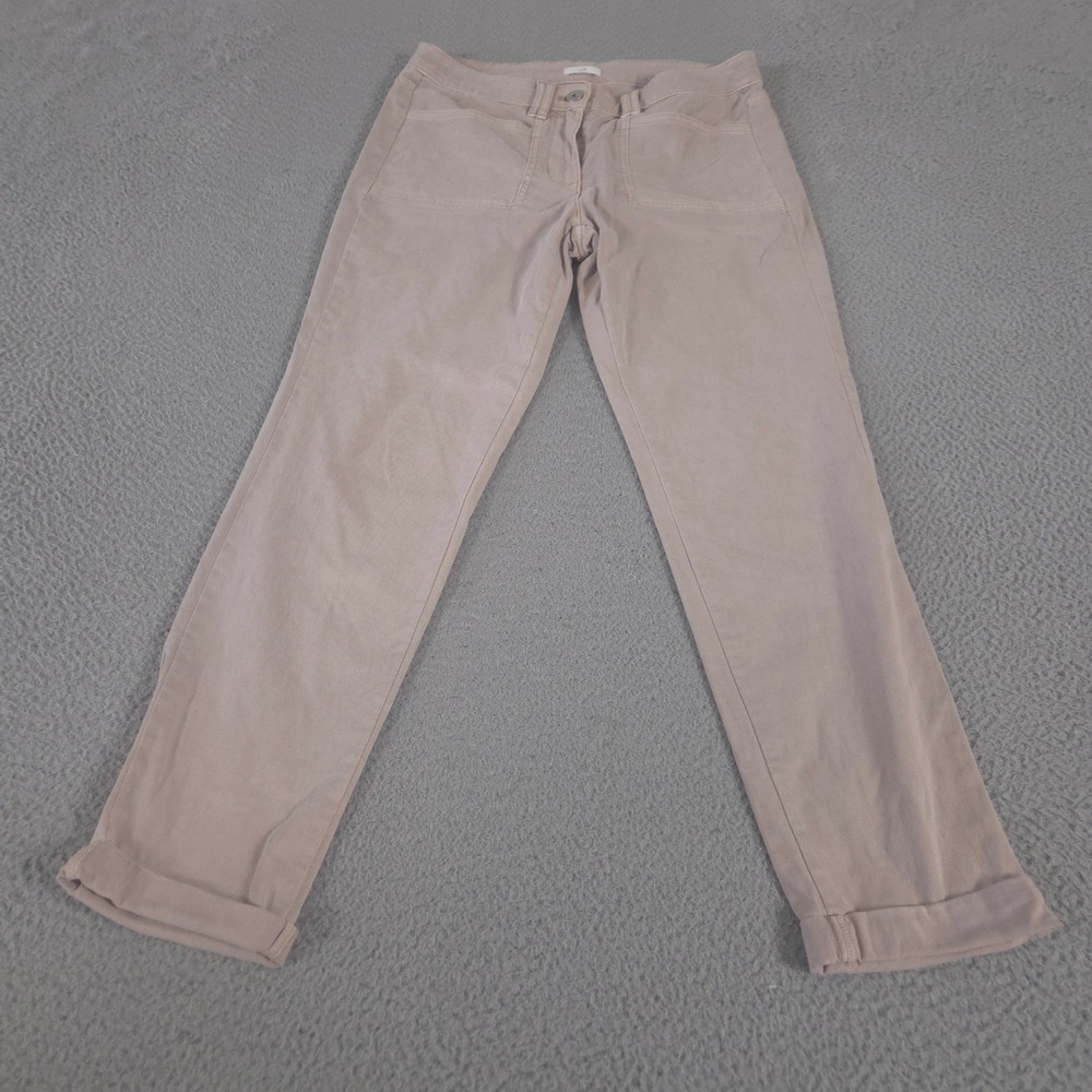 J.Jill‎ Pants Womens 8 Beige Straight Leg Cotton Stretch Utility Chino Pockets